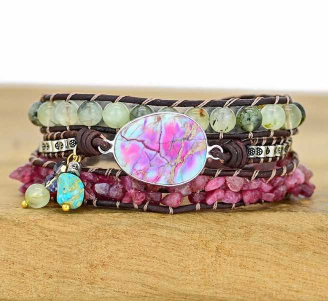Buntes Malachit-Wickelarmband MySpirituals Deutschland