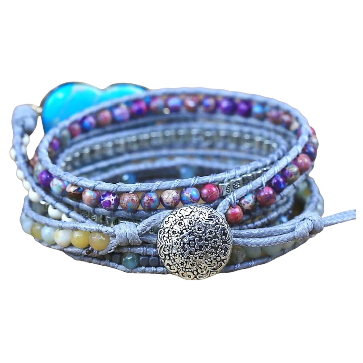 Amazonit-Herzwickelarmband MySpirituals Duitsland