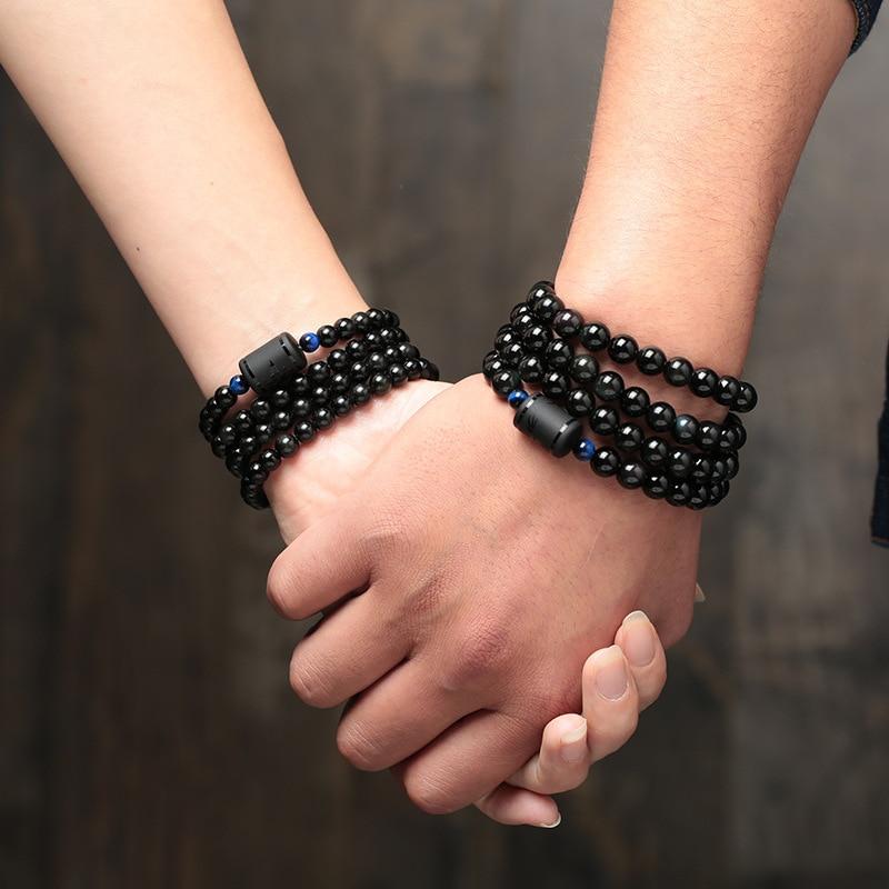 Obsidian Armband mit blauem Tigerauge YGLINE Official Store