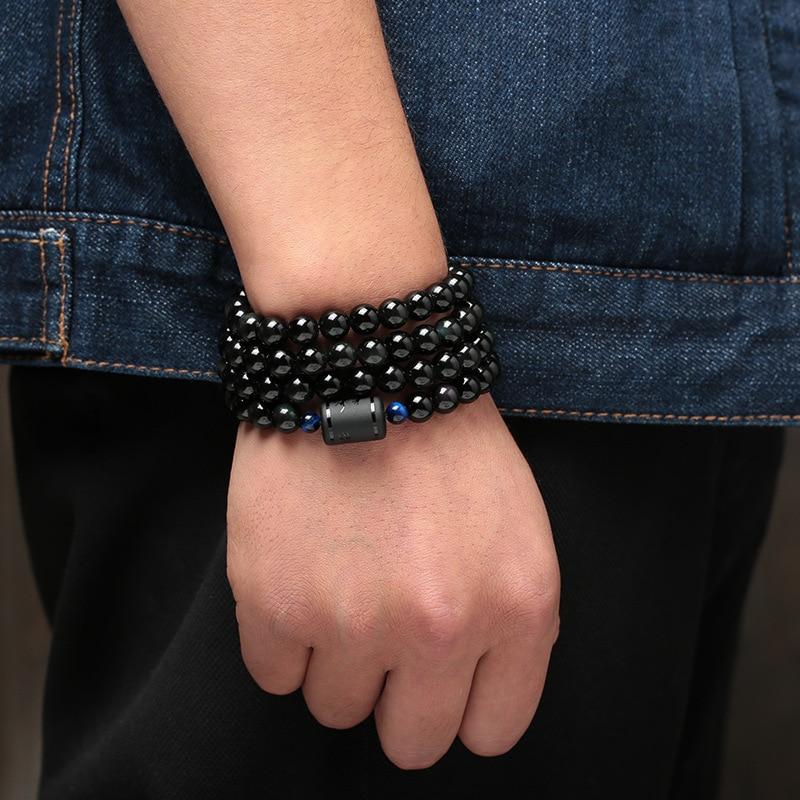 Obsidian Armband mit blauem Tigerauge YGLINE Official Store