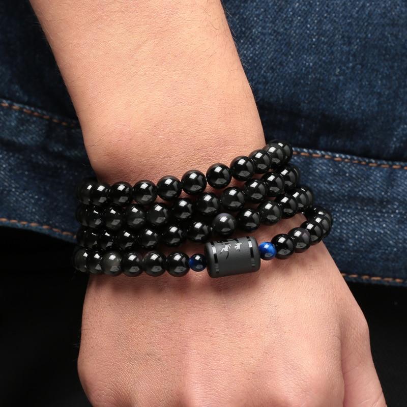 Obsidian Armband mit blauem Tigerauge YGLINE Official Store