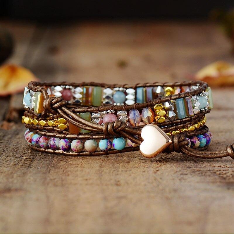 Rosa böhmische Wrap Armband FERVENT Official Store