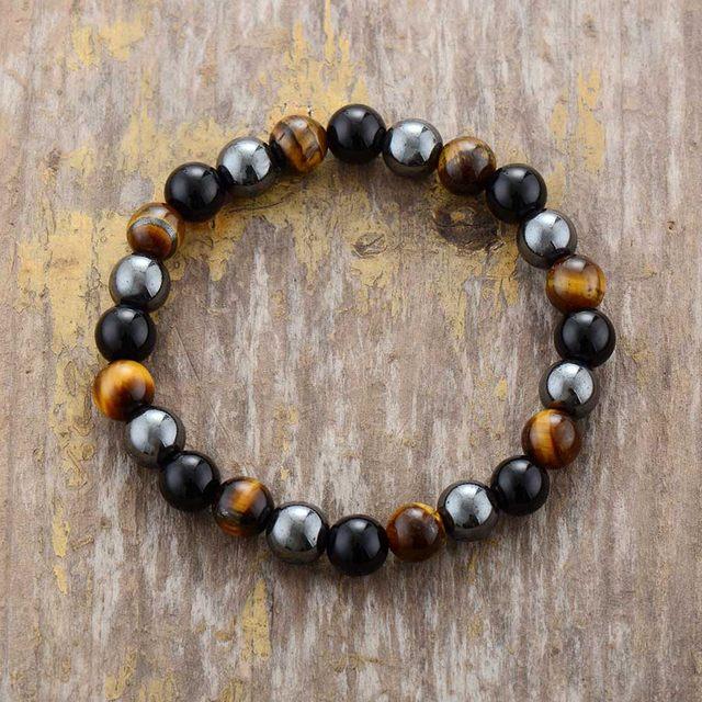 Tigerauge, Obsidian und Hermatit Armband - Naturstein SUKI FASHION JEWELRY