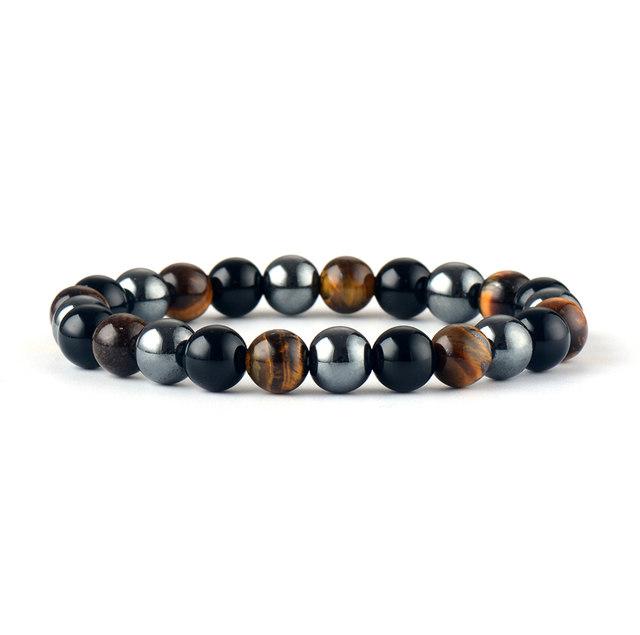 Tigerauge, Obsidian und Hermatit Armband - Naturstein SUKI FASHION JEWELRY