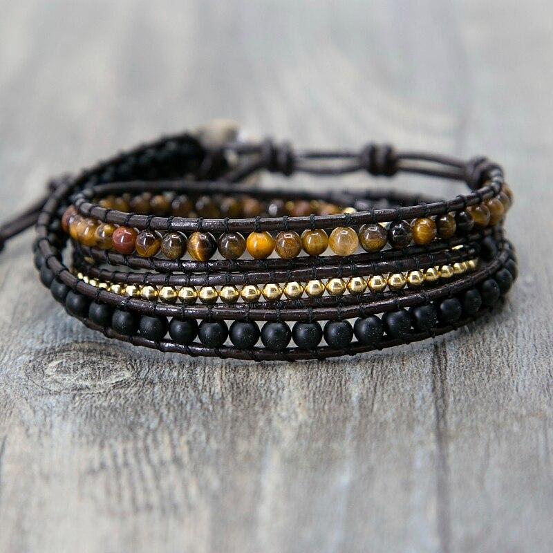 Tigeraugen-Armband aus Leder FERVENT Official Store