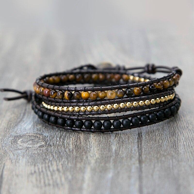Tigeraugen-Armband aus Leder FERVENT Official Store