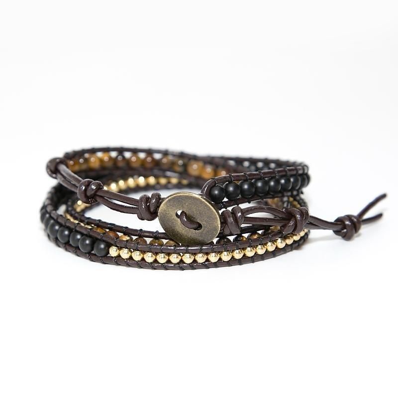 Tigeraugen-Armband aus Leder FERVENT Official Store