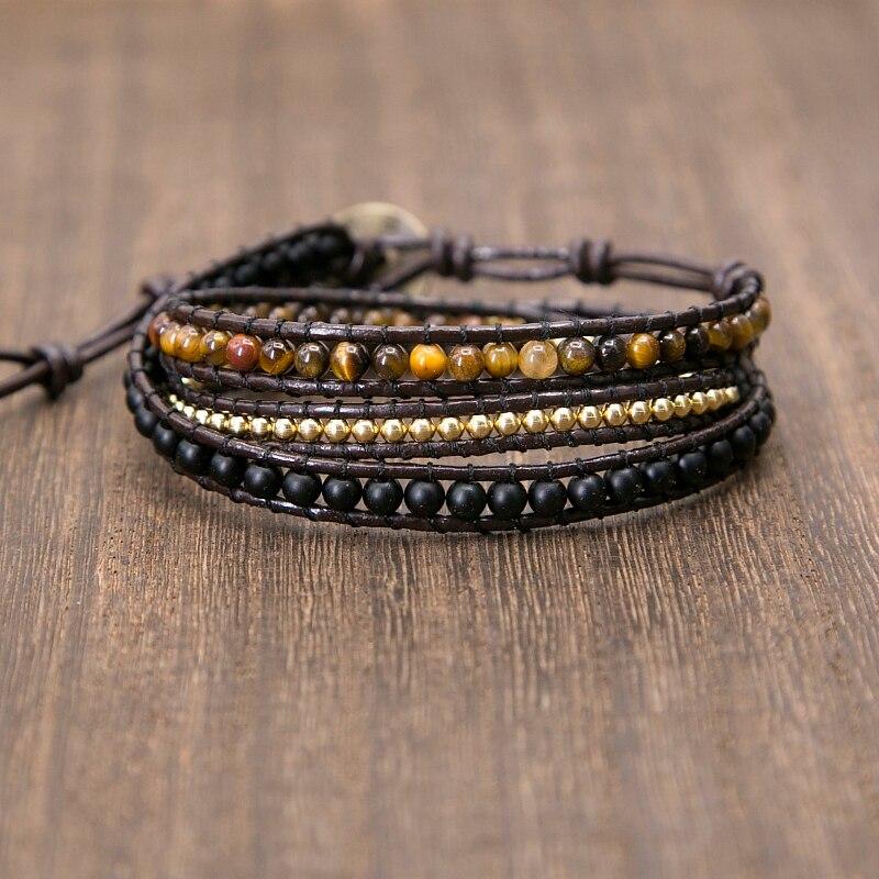 Tigeraugen-Armband aus Leder FERVENT Official Store
