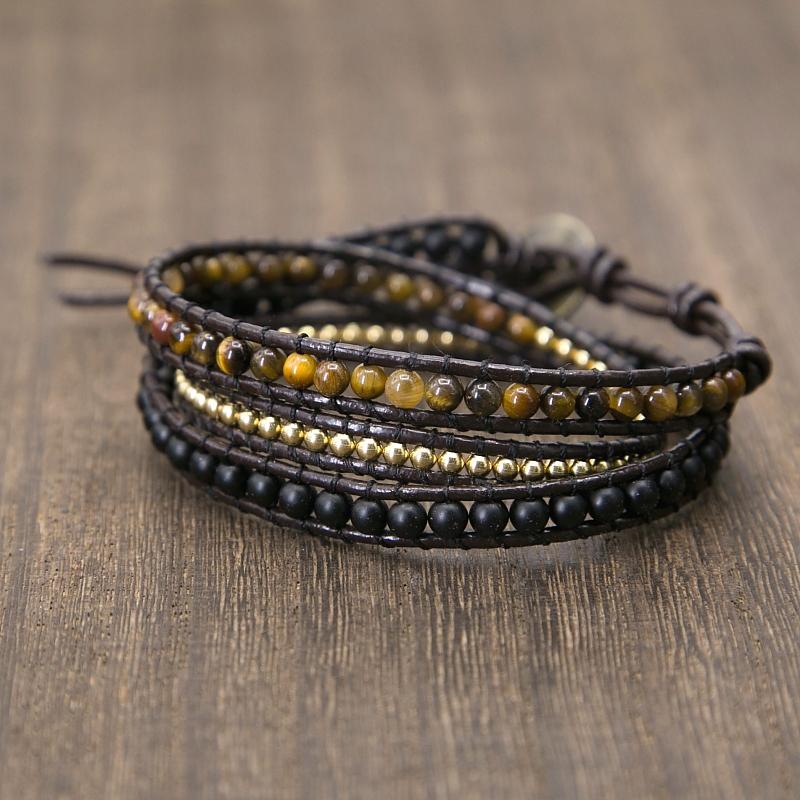 Tigeraugen-Armband aus Leder FERVENT Official Store