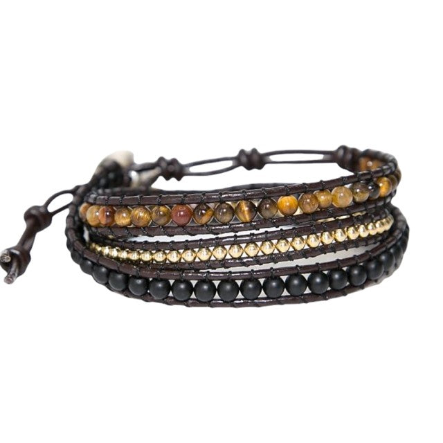 Tigeraugen-Armband aus Leder FERVENT Official Store