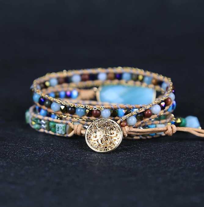 Böhmisches Ozean-Wickelarmband MySpirituals Deutschland