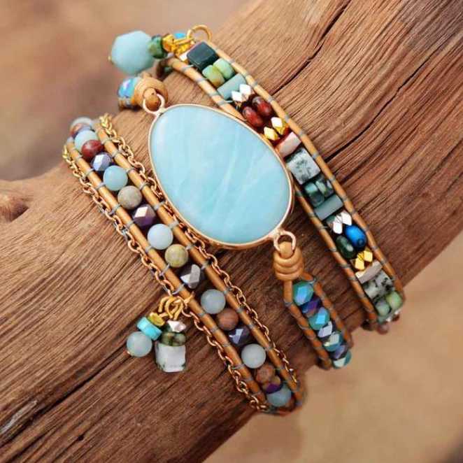 Böhmisches Ozean-Wickelarmband MySpirituals Deutschland
