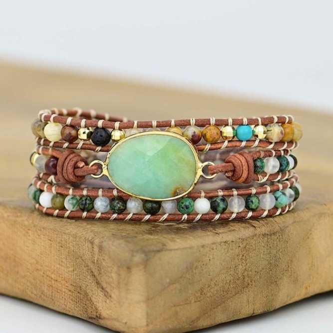 Grüner Jaspis Wickelarmband MySpirituals Deutschland
