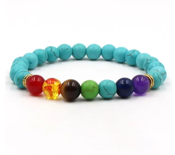 7 Chakra Blauer Achat Armband - MySpirituals