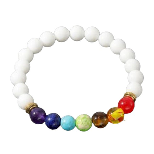 7 Chakra Weißer Achat Armband - MySpirituals