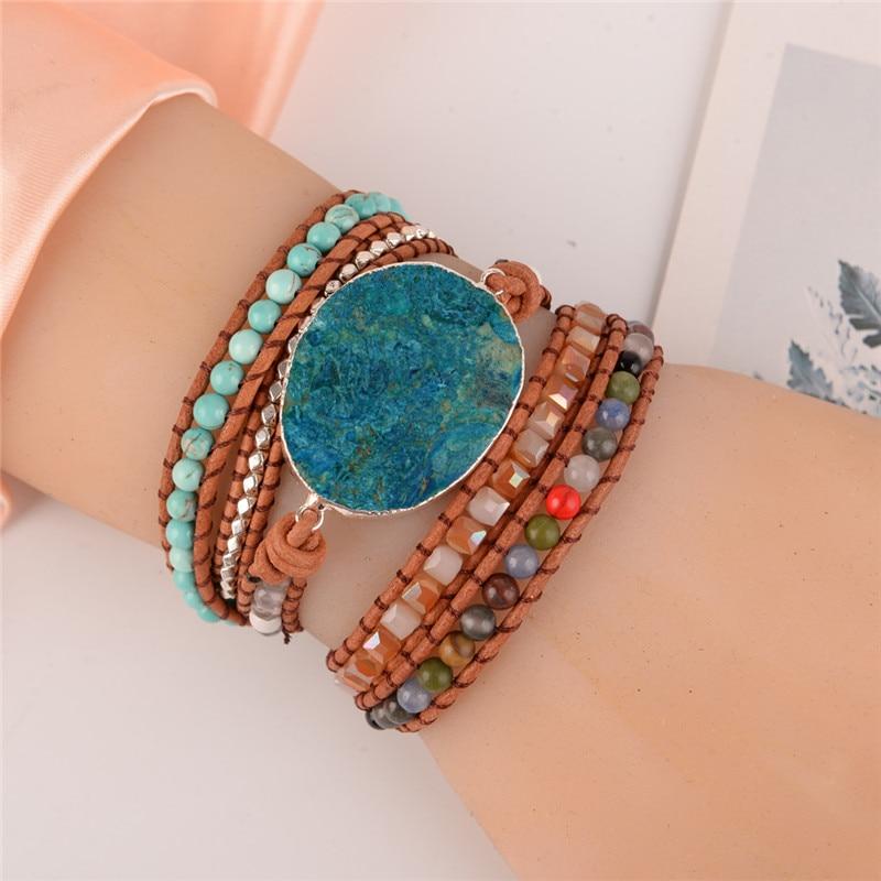 Beruhigender Ozean Naturstein - Wickelarmband YGLINE Official Store