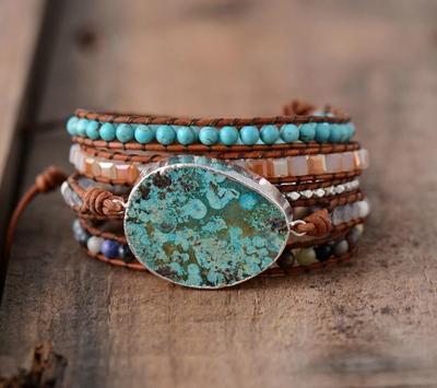 Beruhigender Ozean Naturstein - Wickelarmband YGLINE Official Store