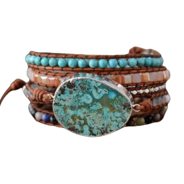 Beruhigender Ozean Naturstein - Wickelarmband YGLINE Official Store