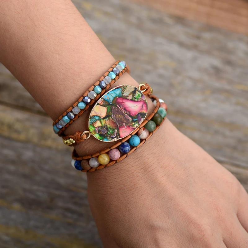 Bunte böhmische Wrap Armband FERVENT Official Store