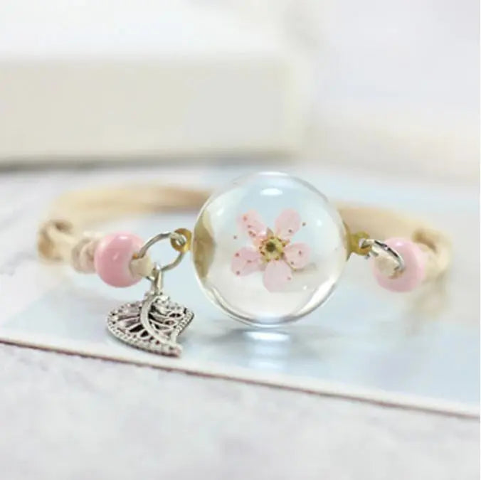 Kraftvolles rosa Blumenarmband MySpirituals Deutschland