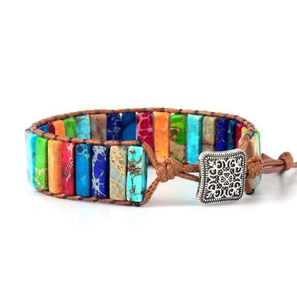 Leder Regenbogen Chakra Armband - handgefertigt YGLINE Official Store