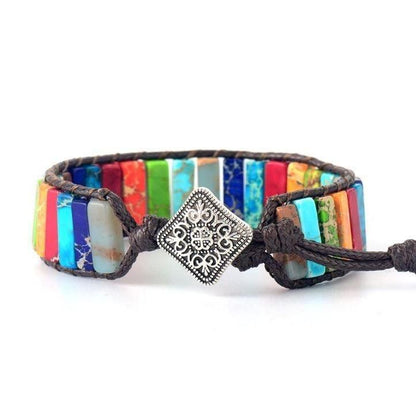 Leder Regenbogen Chakra Armband - handgefertigt YGLINE Official Store