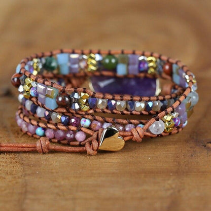 Lila Naturstein Quarz Wickelarmband FERVENT Official Store