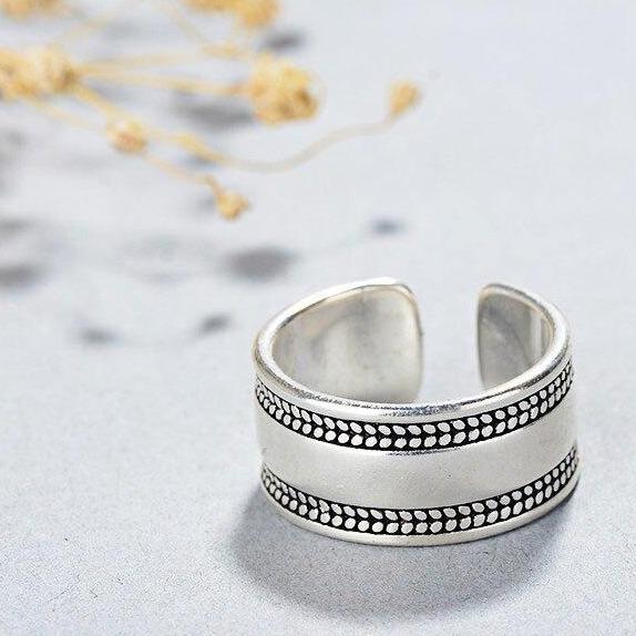 Minimalistischer Vinatge-Ring anenjery Official Store