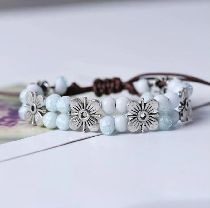 Naturstein Blume Armband MySpirituals Deutschland