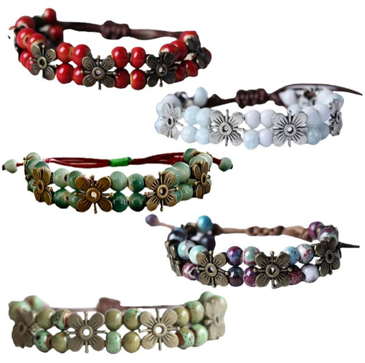 Naturstein Blume Armband MySpirituals Deutschland