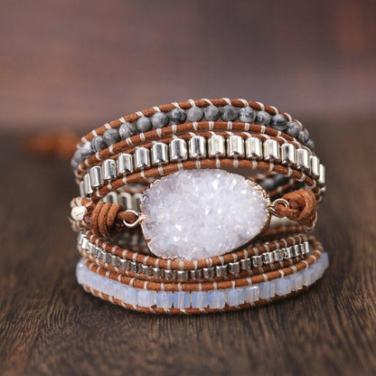 Naturstein Quarz  Wickelarmband FERVENT Official Store