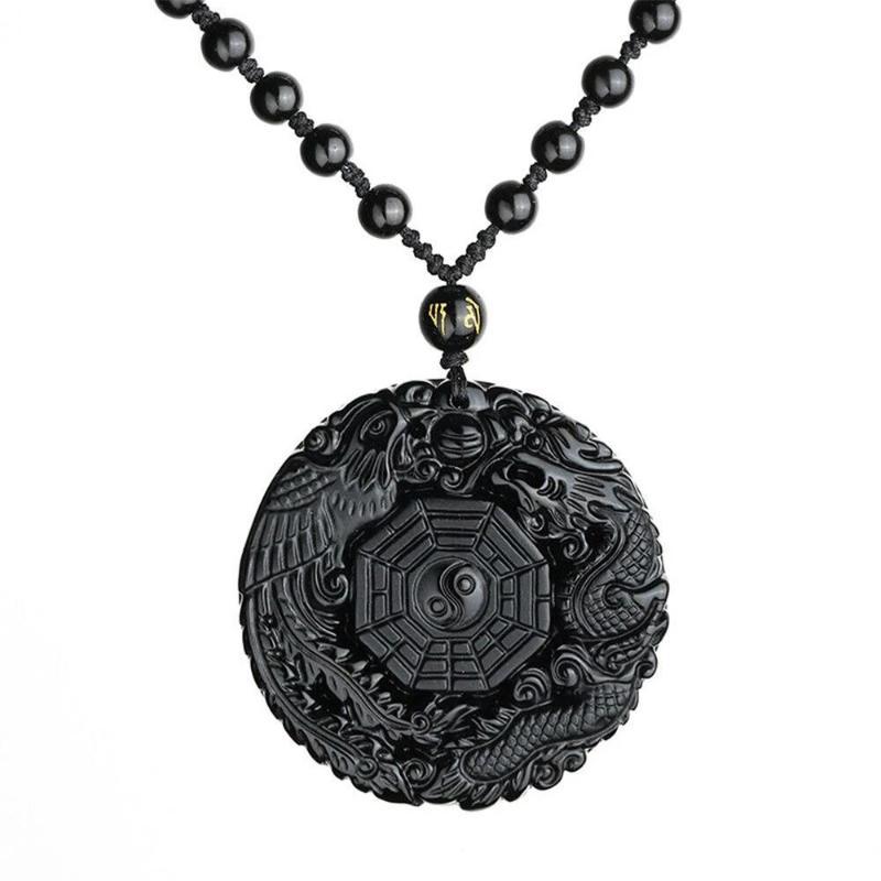 Runde Yin-Yang-Obsidiankette YY Accessories Store