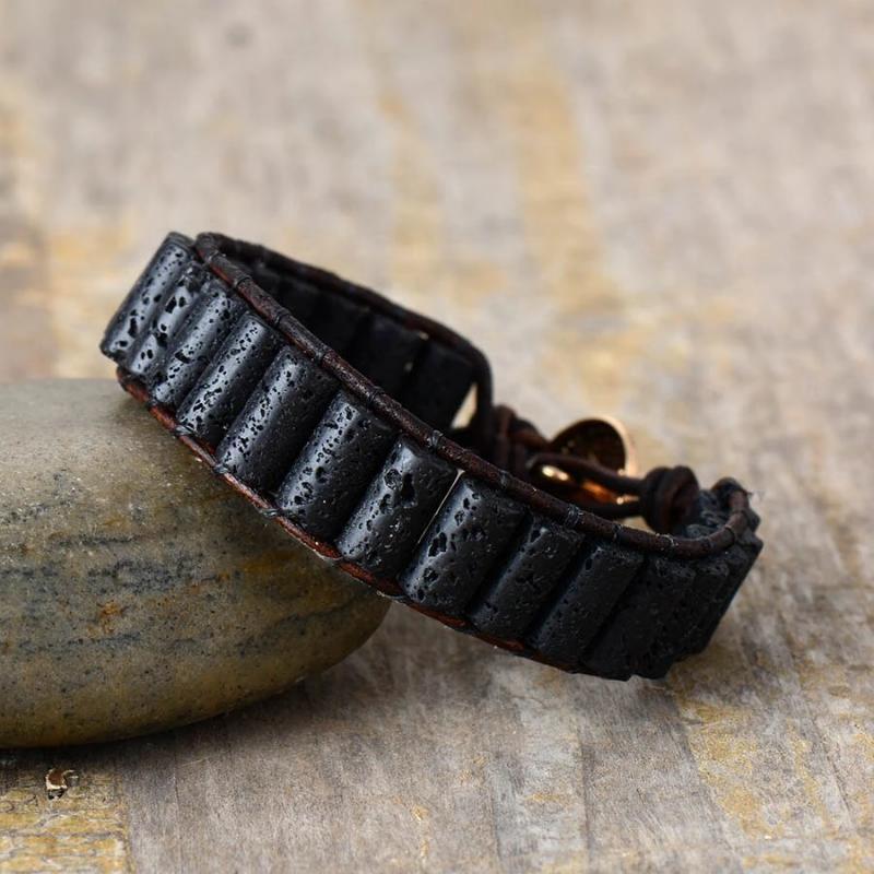 Schwarzes Lavastein-Armband M/F FERVENT Official Store