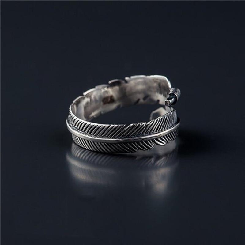 Silber Retro Federn Ring YGLINE Official Store