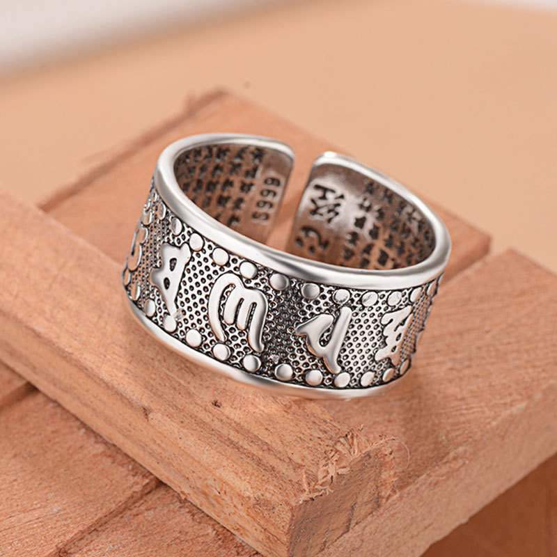 Vintage-Mantra-Ring aus Silber TTonline Store