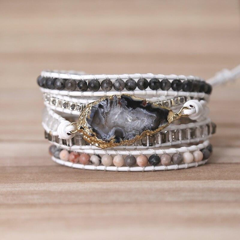 Weißes Leder-Wickelarmband FERVENT Official Store