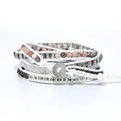 Weißes Leder-Wickelarmband FERVENT Official Store