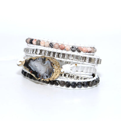 Weißes Leder-Wickelarmband FERVENT Official Store